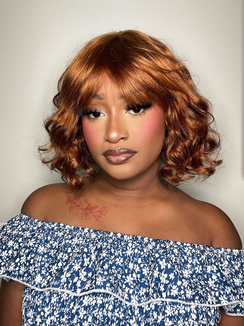 Body Wave Top Lace Bob with Bangs Wig